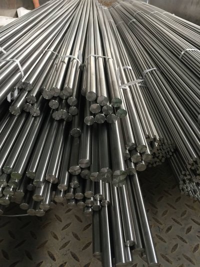 What is the Young's modulus of a titanium round rod?